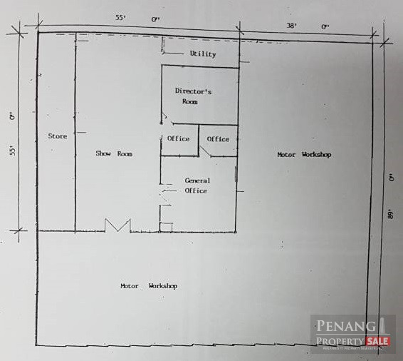 Bagan Jermal Single Storey Shoplot for Sale. Land Area 8200 sqft, Good Investment