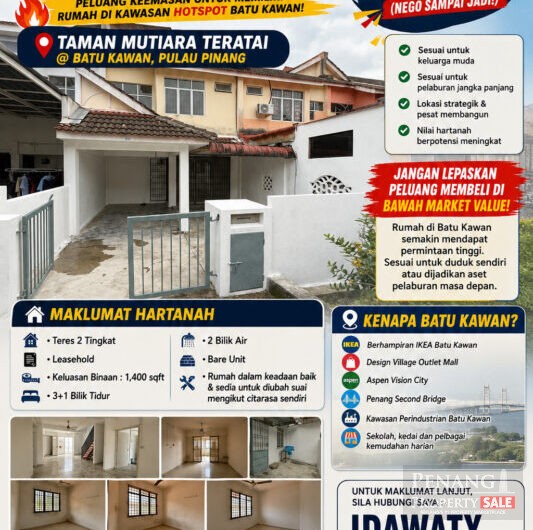 Double Storey Taman Mutiara Teratai, Batu Kawan