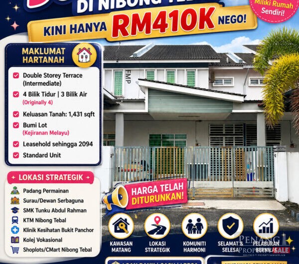 Double Storey Terrace di Taman Seri Saujana, Nibong Tebal