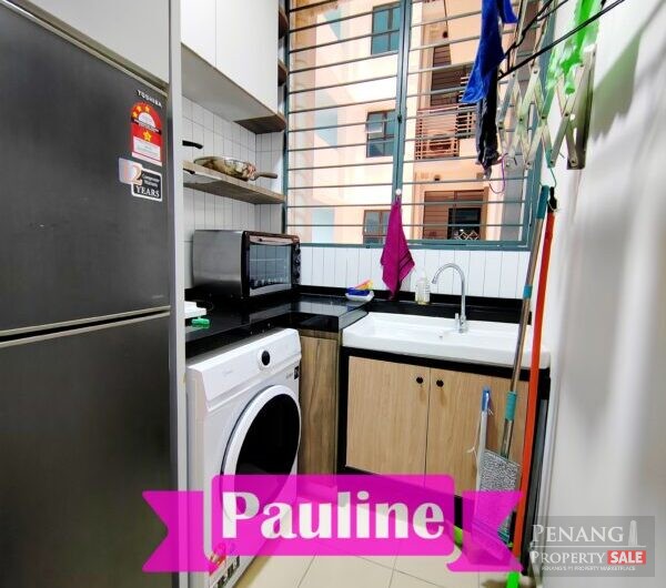 [ Queens Residences Q1 ] 950sf Seaview Condo Near Queensbay Full Furnished