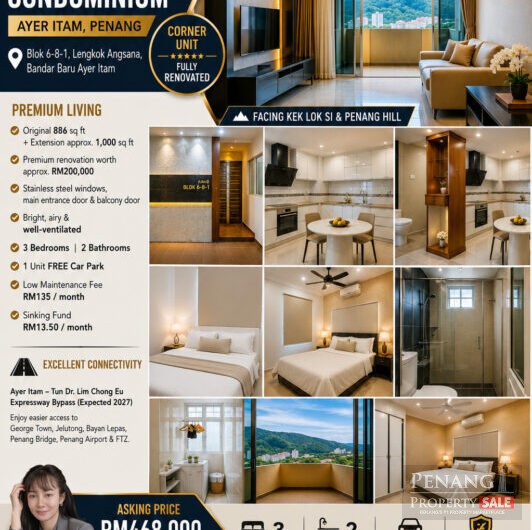Sri Kristal For Sale  Renovated & Extended corner Unit