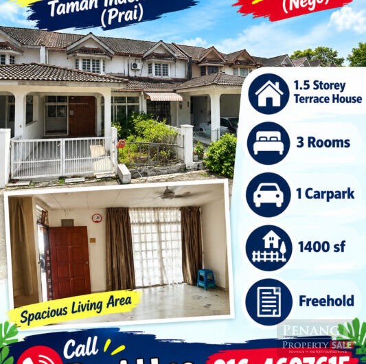 1.5-Storey Terrace House  Location: Taman Inderawasih, Prai .