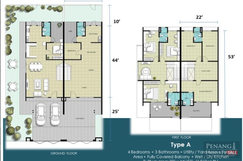 Jesselton @Taman Jasa Intan 2-Storey Terrace (Garden Superlink) 1738sf Bare Unit Alma